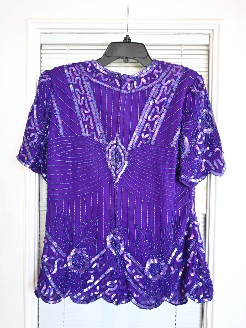 Laurence Kazar Purple Beaded Midi Dress - Picture 3 of 6